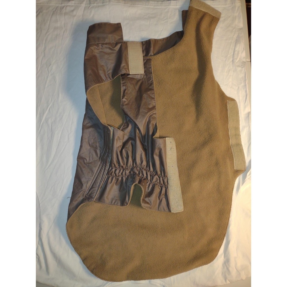 Fab Dog Waxed Cotton Dog Coat Large Brown Fleece Lined Water‎ Resistant Jacket - Picture 7 of 9